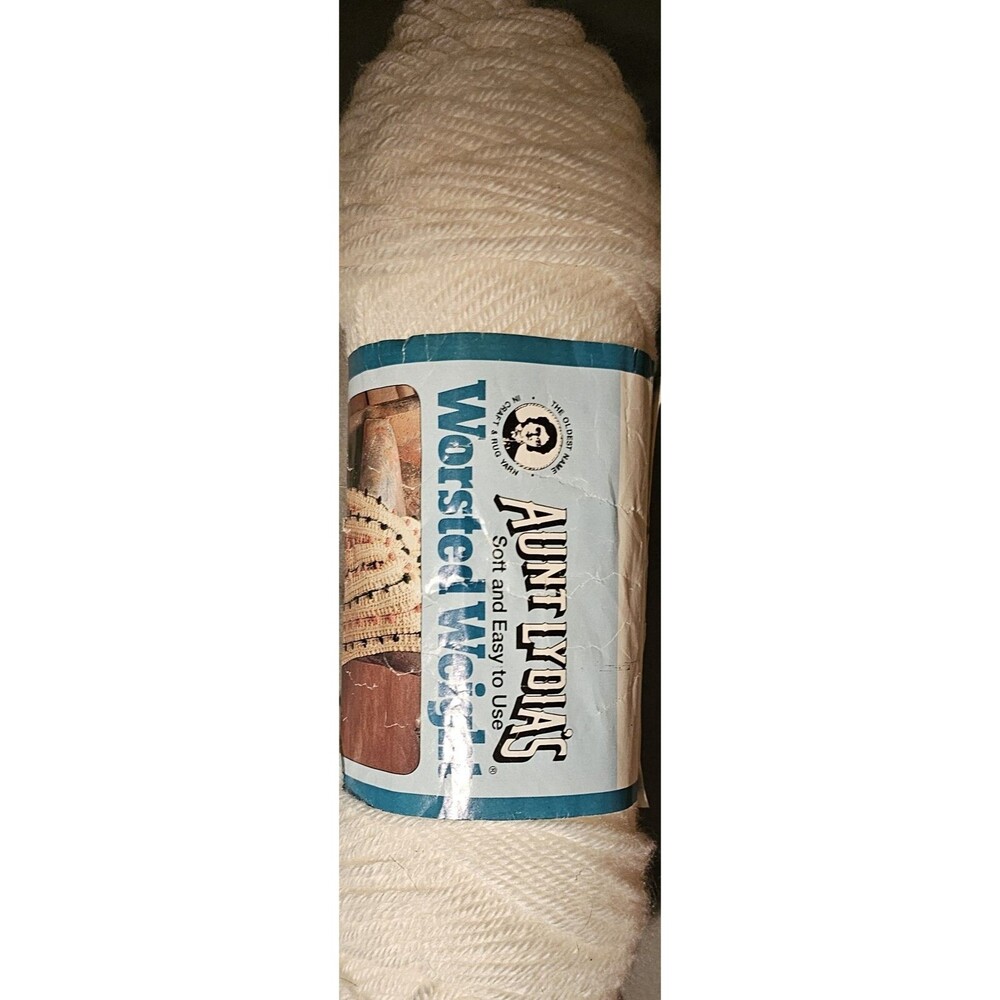 Aunt Lydia's Worsted Weight Yarn 3.5 oz Mothproof Acrylic Skein White 5201 Vntg